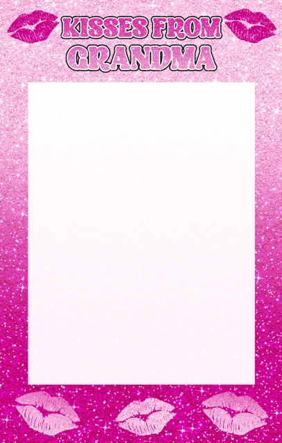 PINK GLITTER WITH KISSES FROM GRANDMA NOTEPAD