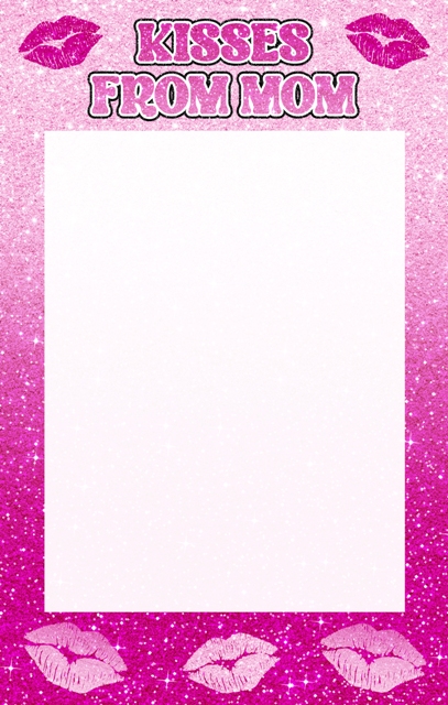 PINK GLITTER WITH KISSES FROM MOM NOTEPAD