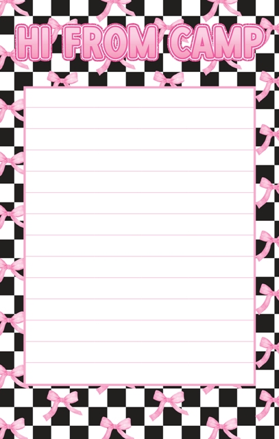 CAMP NOTEPAD-CHECKERBOARD WITH BOWS