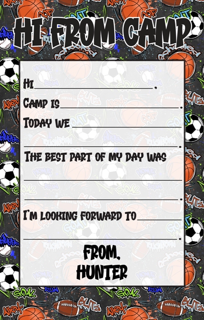 CAMP NOTEPADS-CUSTOM--GRAFITTI SPORTS FILL IN