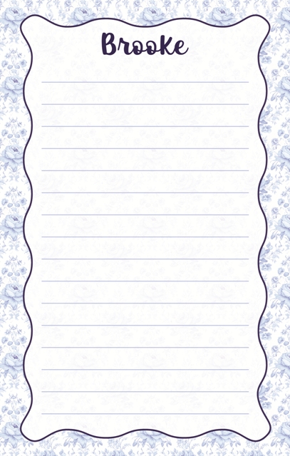 CAMP NOTEPADS-CUSTOM-BLUE WATERCOLOR FLORAL