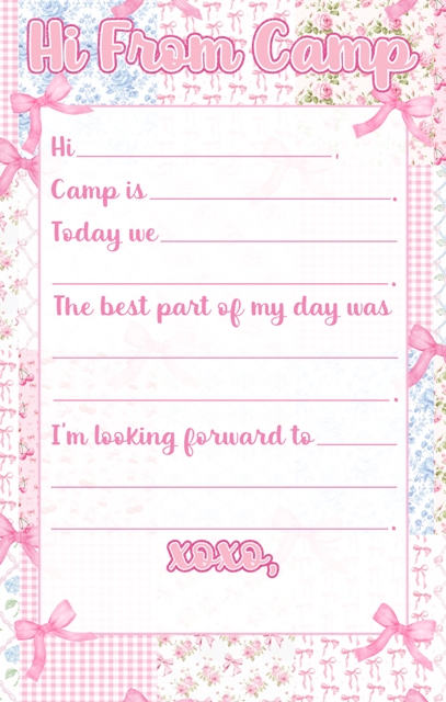 CAMP NOTEPAD-COQUETTE AESTHETIC FILL IN