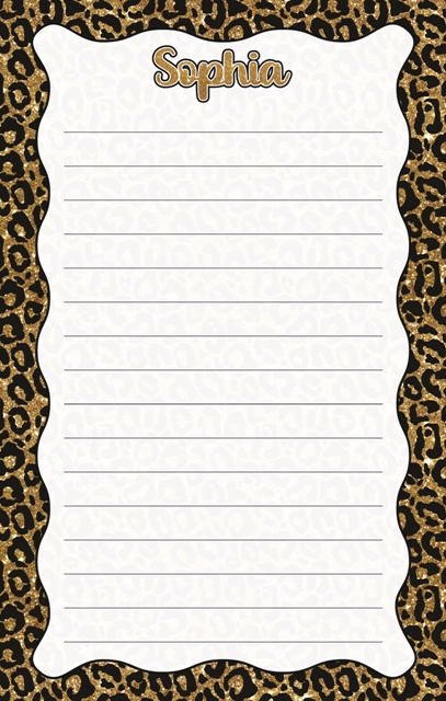 CAMP NOTEPADS-CUSTOM-GLITTER LEOPARD