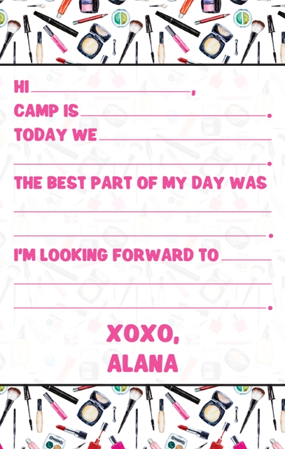 CAMP NOTEPADS-CUSTOM-WATERCOLOR MAKEUP FILL IN