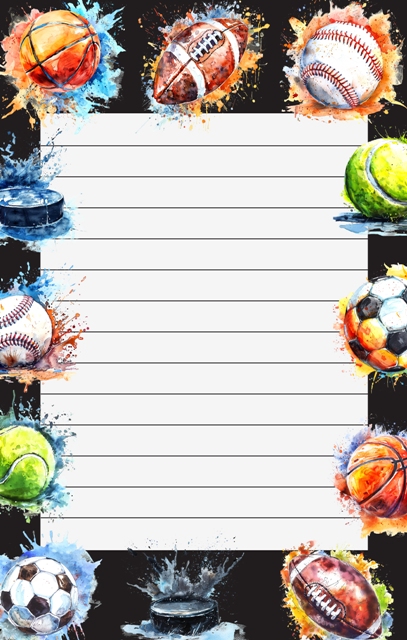 CAMP NOTEPAD-SPORTS BALL FILL IIN