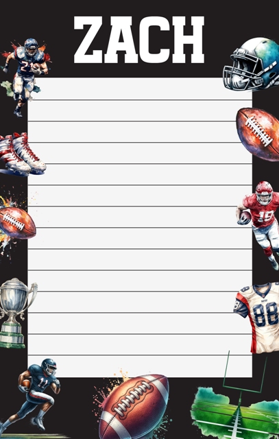 CAMP NOTEPADS-CUSTOM-FOOTBALL FUN