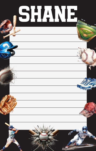 CAMP NOTEPADS-CUSTOM-BASEBALL FUN