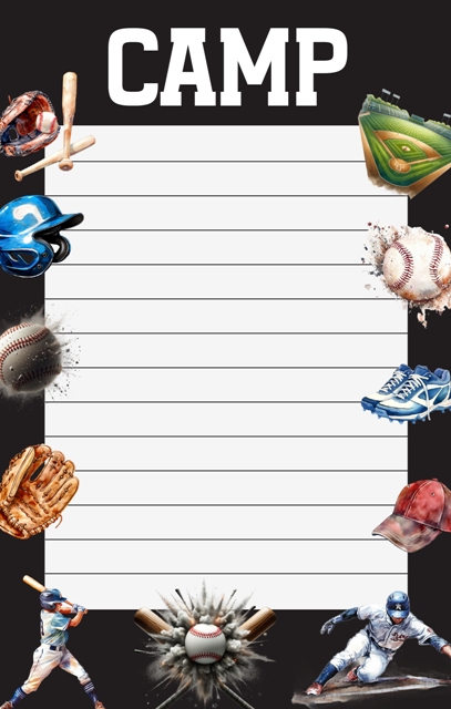 CAMP NOTEPAD-BASEBALL FUN