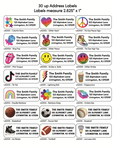 ADDRESS LABELS 30CT
