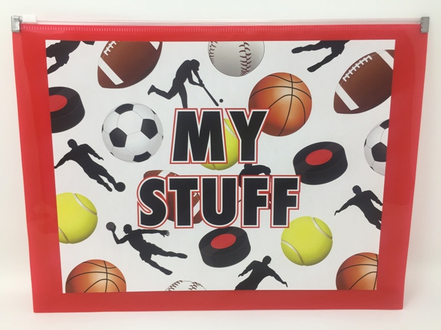 LETTER POUCH-SPORTS BALLS & SILHOUETTES