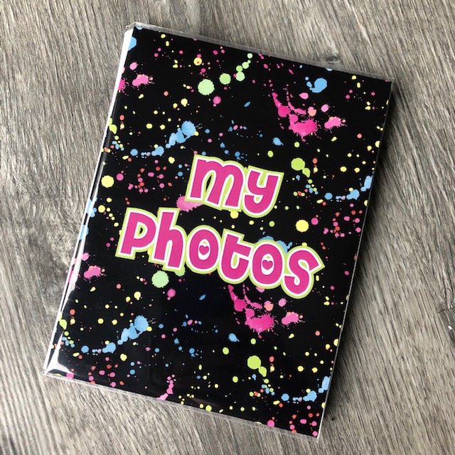 MINI PHOTO ALBUM BLACK SPLATTER PAINT