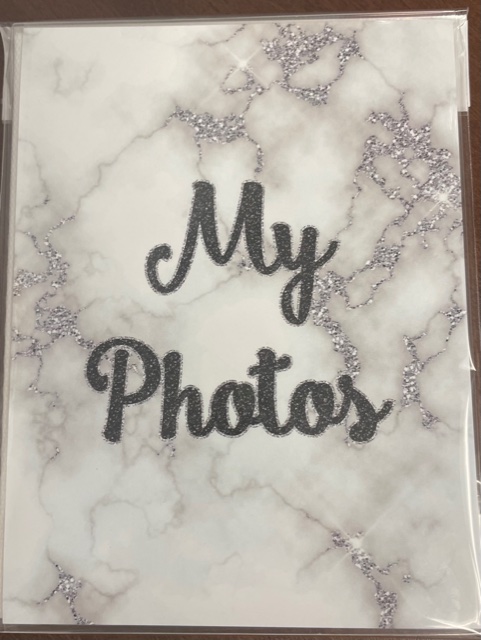 PHOTO ALBUM-MARBLE WITH SILVER GLITTER