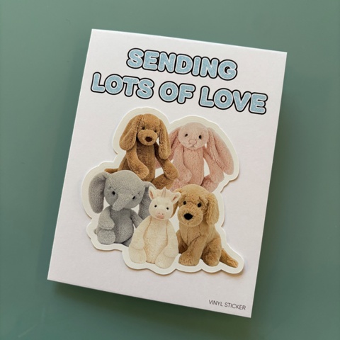 JELLYCAT-STICKER FOLDED NOTECARD