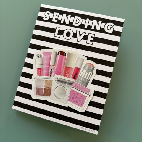 MAKEUP STICKER FOLDED NOTECARD
