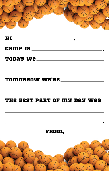 Camp Notepad-Fill In-Basketballs Balls (Camp Stationery)
