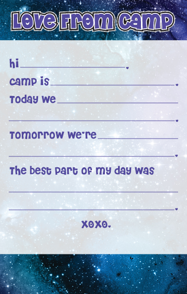 CAMP NOTEPAD-GALAXY-FILL IN-CAMP STATIONERY