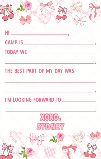 CAMP NOTEPADS-CUSTOM-PINK COQUETTE FILL IN