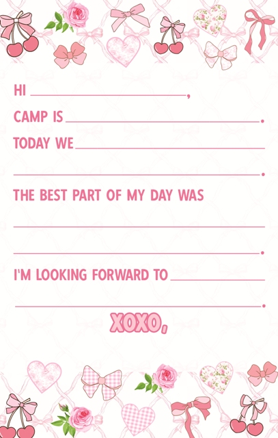 CAMP NOTEPAD-PINK COQUETTE COLLAGE FILL IN