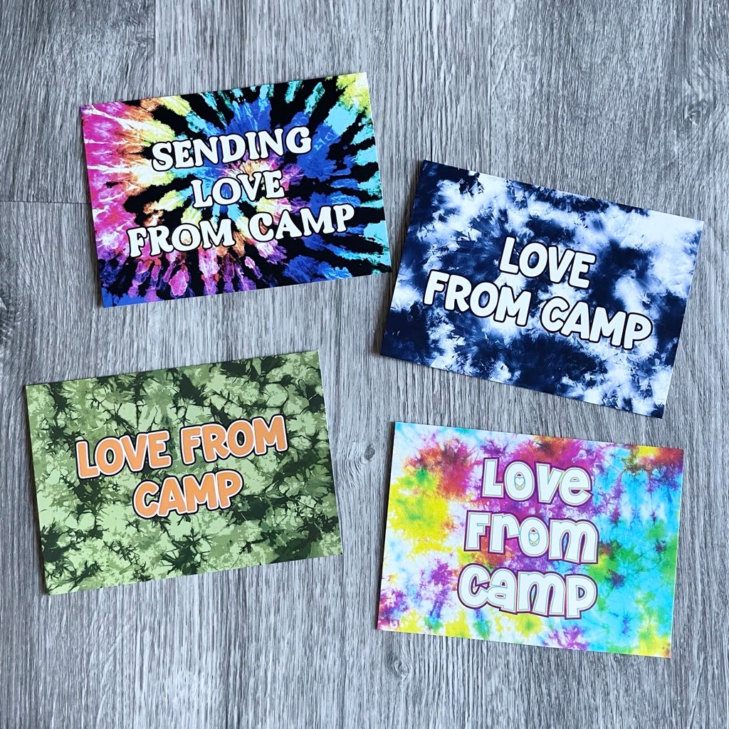 CAMP POSTCARD PACK-TIE DYE CAMP