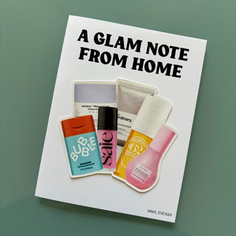 SKINCARE-STICKER FOLDED NOTECARD