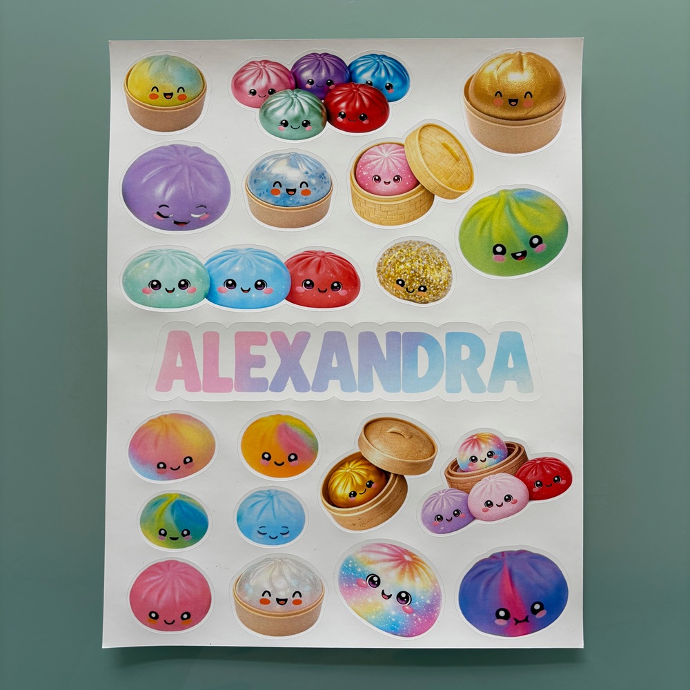 REMOVABLE VINYL STICKER SHEET-DUMPLINGS