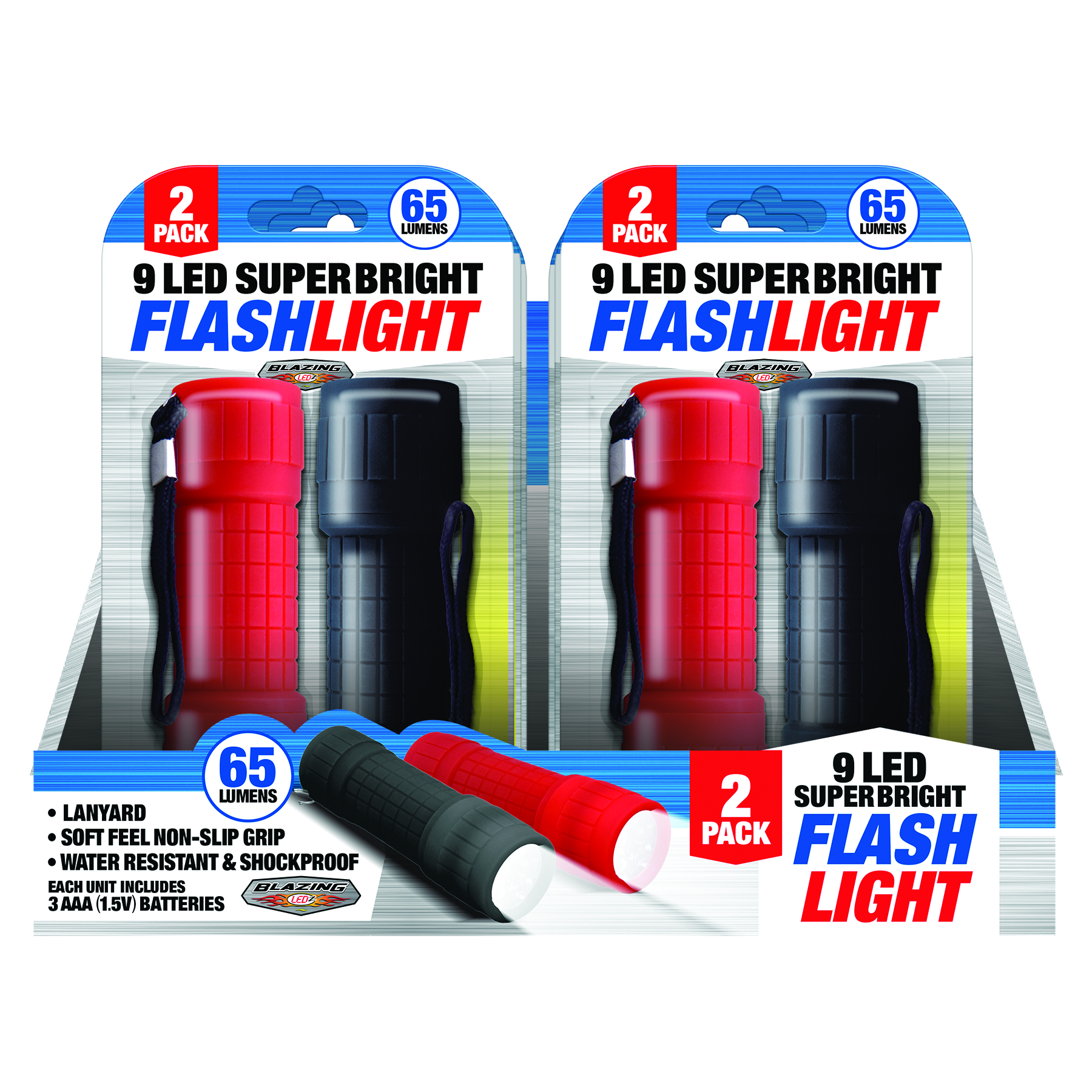 9 LED FLASHLIGHT 2PK