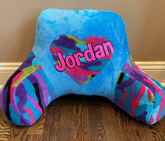 Custom Boyfriend Pillow--Fuzzy Camo Heart