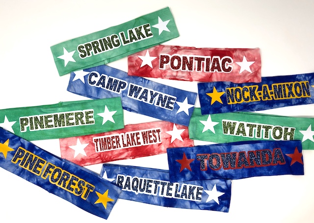 CAMP HEADBAND TIE DYE GLITTER STAR
