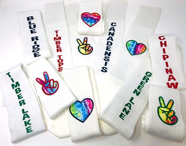 PEACE LOVE TIE DYE SOCKS (CUSTOM)