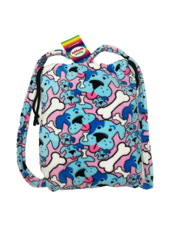 Fuzzy Blue Puppy Blanket Backpack