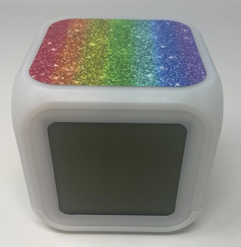 ALARM CLOCK GLITTER RAINBOW