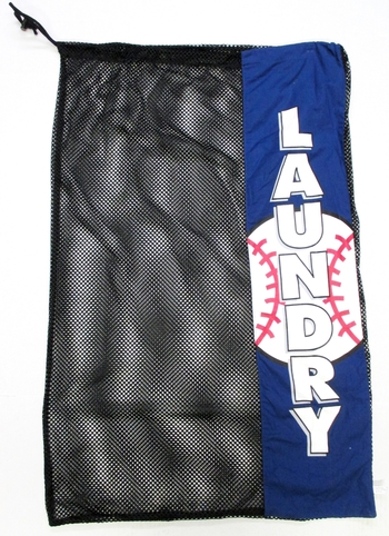 Baseball Plaque Laundry Bag-Blue