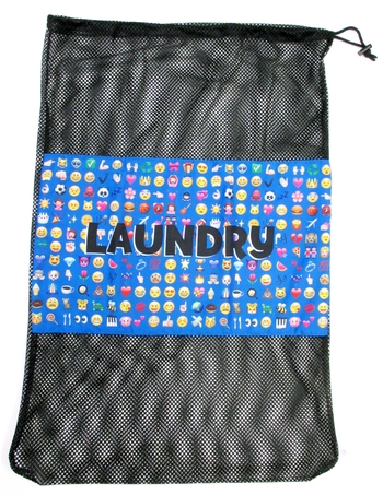 Laundry Bag-Multi Blue Emoji