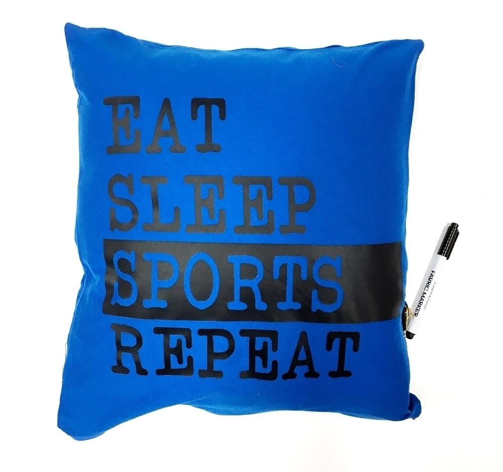EAT SLEEP SPORTS REPEAT AUTOGRAPH PILLOW