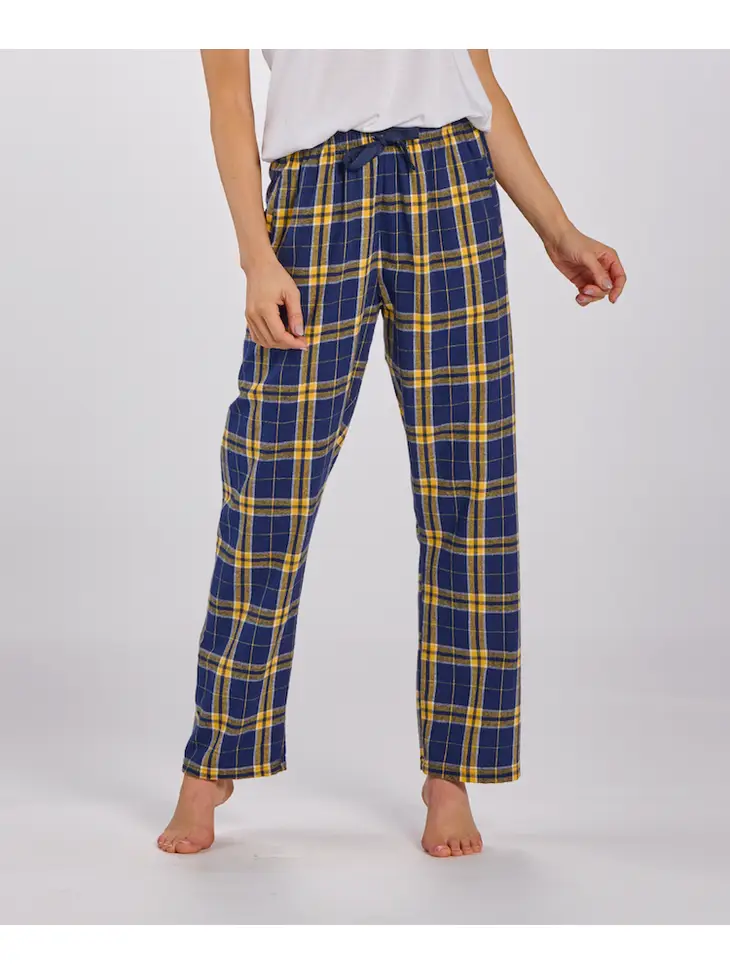 HALEY FLANNEL PANTS-NAVY GOLD PLAID