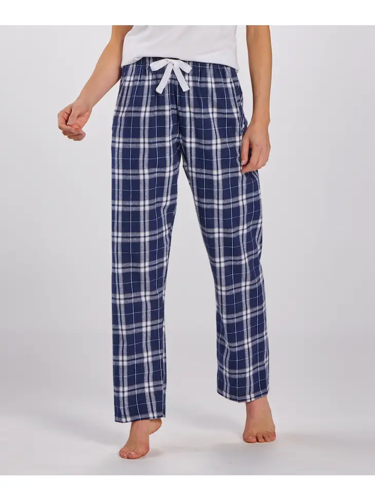 HALEY FLANNEL PANTS-NAVY SILVER PLAID