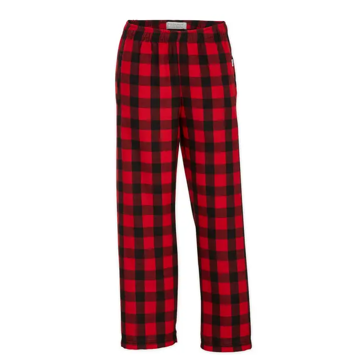 FLANNEL PANTS YOUTH-RED BLACK BUFFALO PLAID