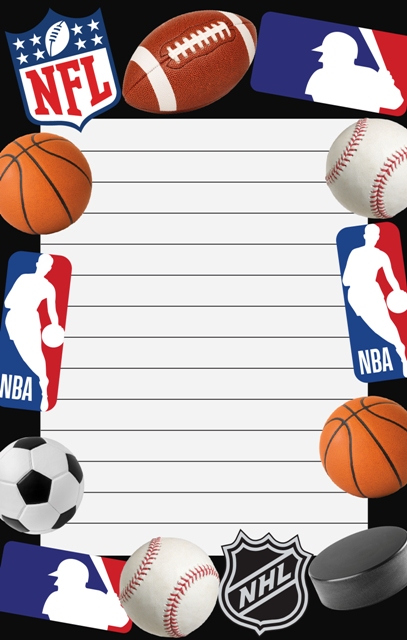 CAMP NOTEPAD-SPORTS BALLS & LOGOS