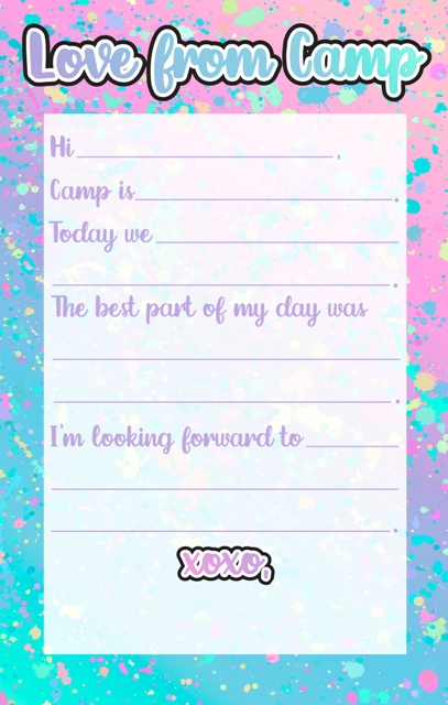 CAMP NOTEPAD-FILL IN-PASTEL OMBRE SPLATTER