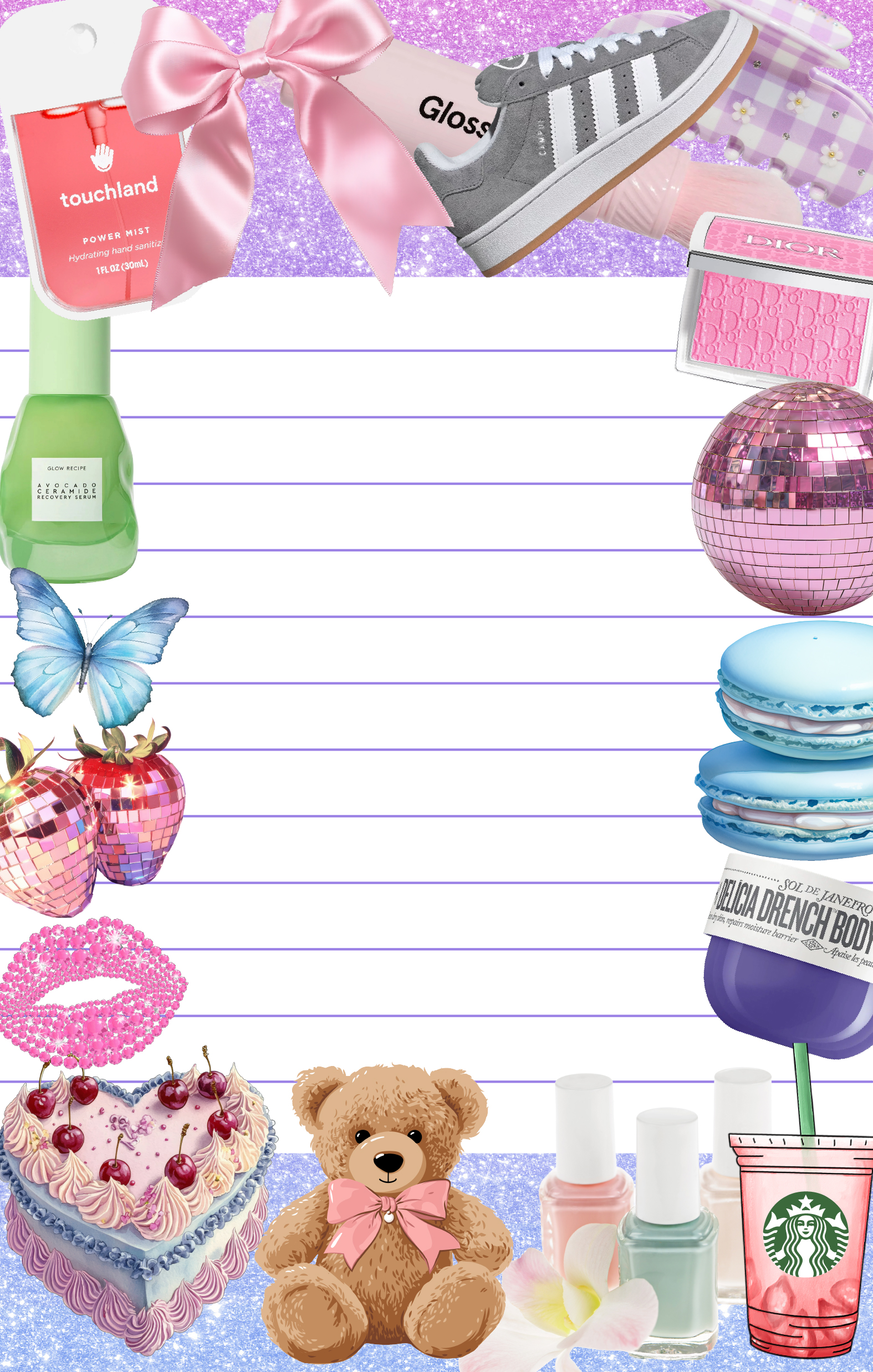 CAMP NOTEPAD-GLITTER GLAM COLLAGE