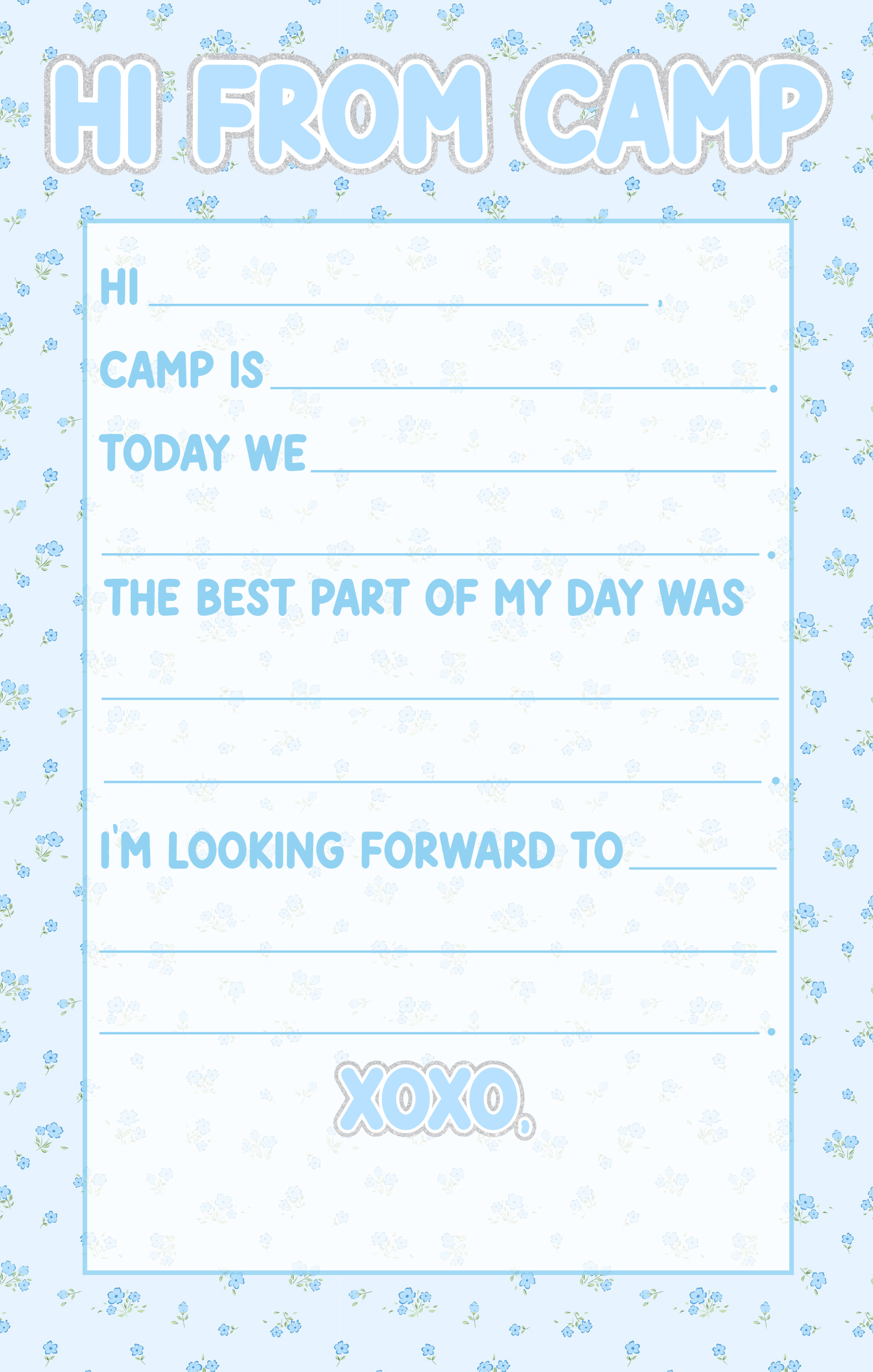 CAMP FILL IN NOTEPAD-DAINTY BLUE FLORAL