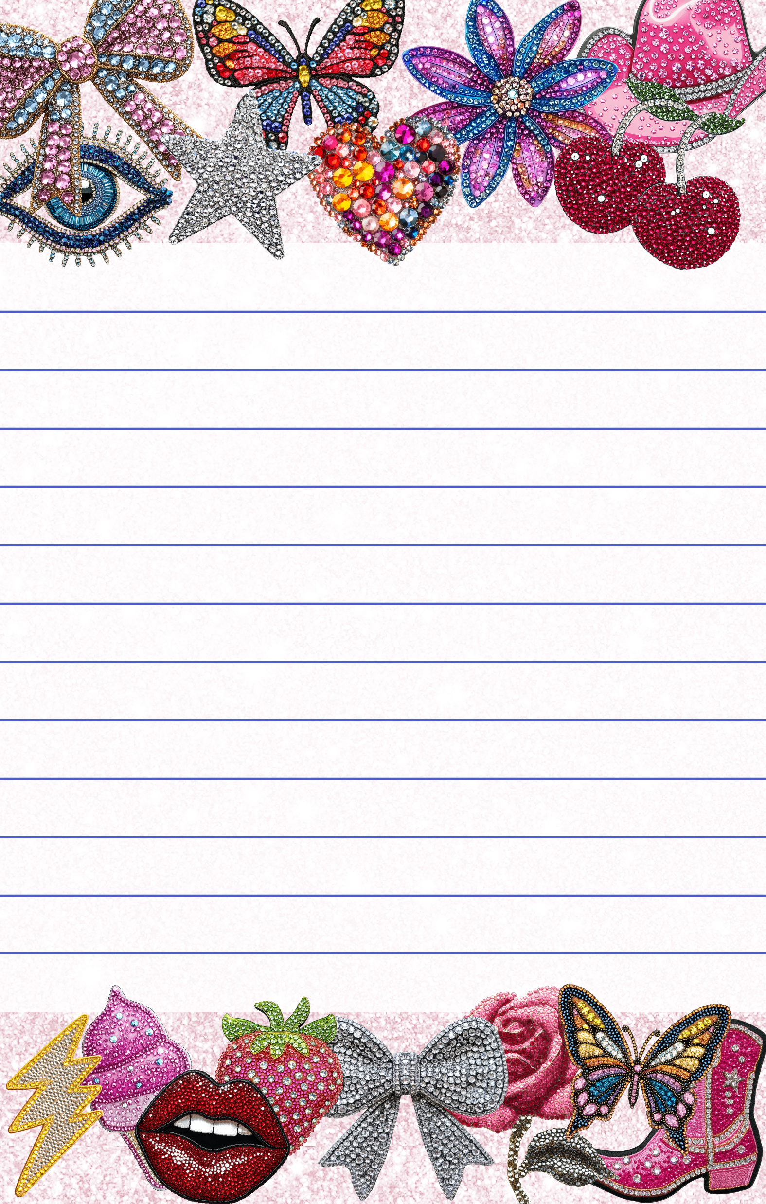 CAMP NOTEPAD-BEDAZZLED COLLAGE