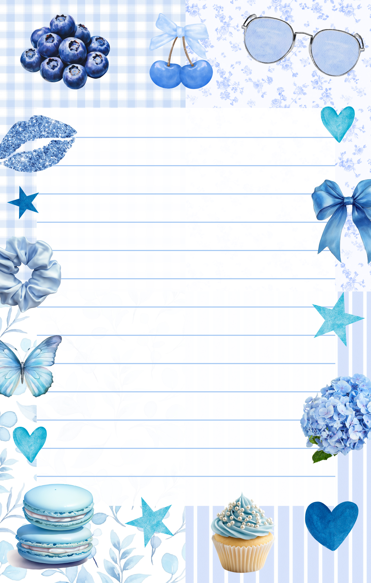 CAMP NOTEPAD-BLUE AESTHETIC COLLAGE