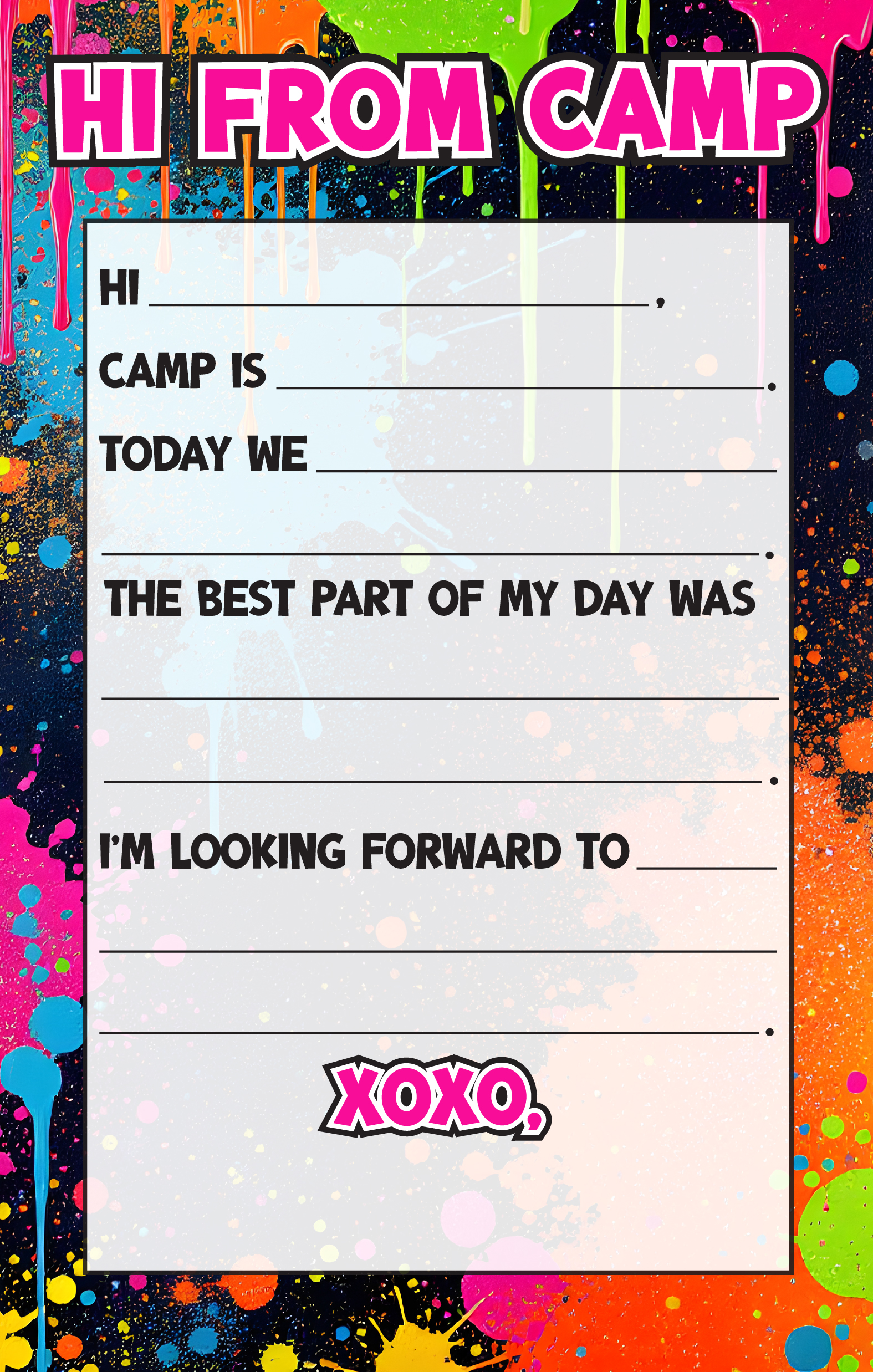 CAMP FILL IN NOTEPAD-BRIGHT DRIPS