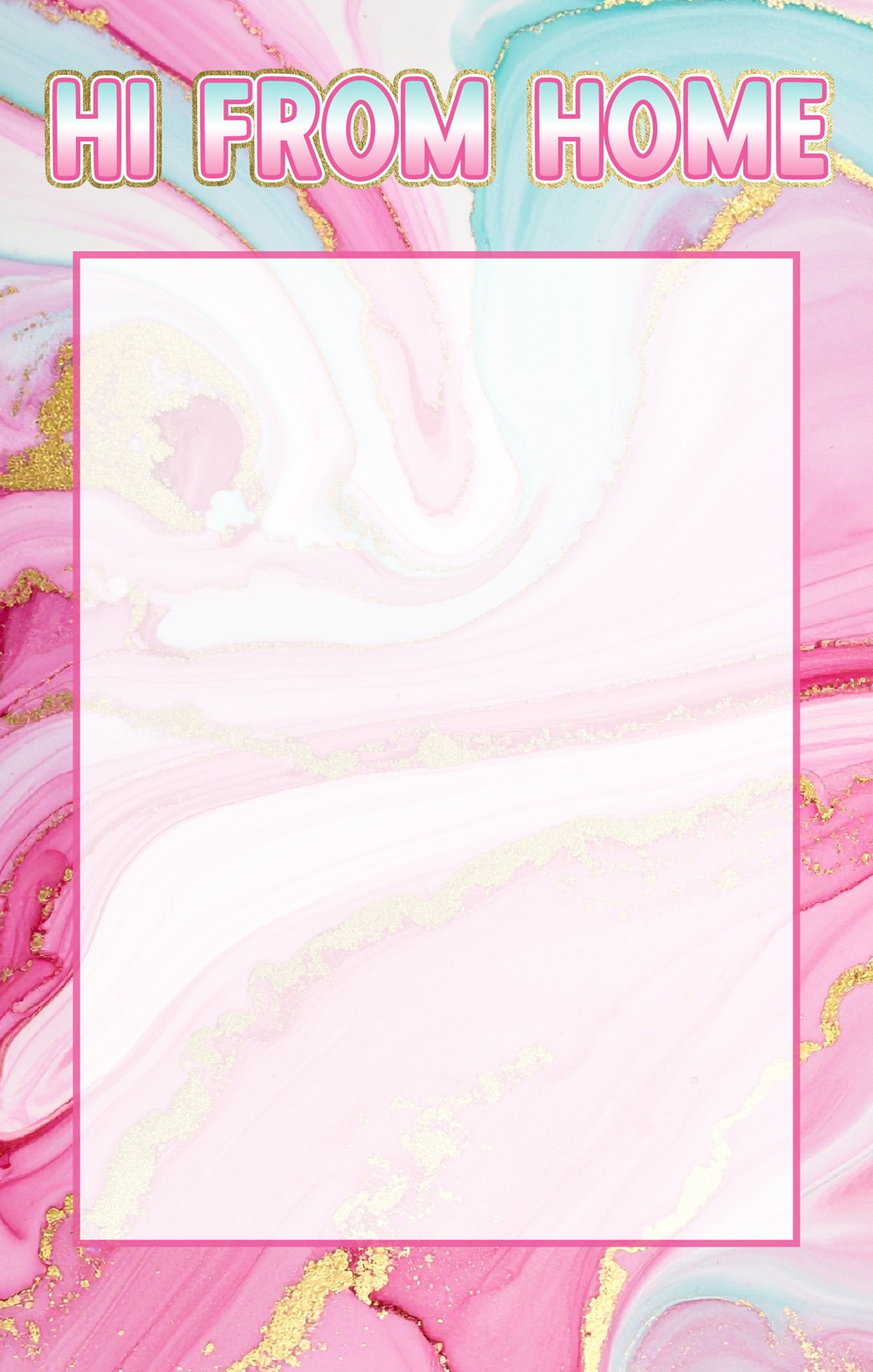 FROM HOME NOTEPAD-PINK & TURQ MARBLE SWIRL