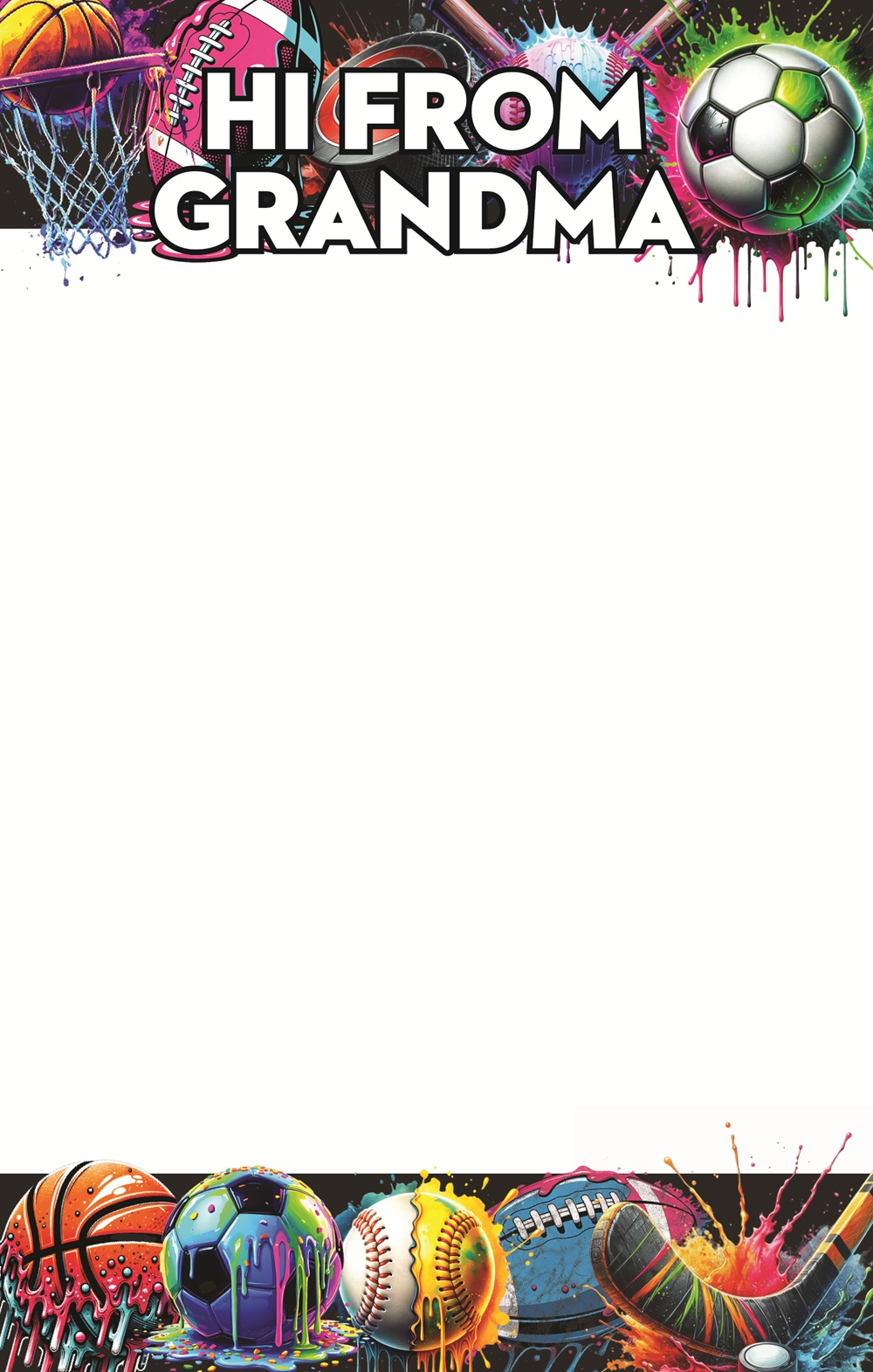 CAMP NOTEPADS-DRIPPY SPORTS BALLS-GRANDMA (Camp Stationery)