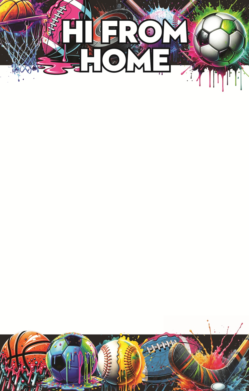 FROM HOME NOTEPAD-DRIPPY SPORTS BALLS