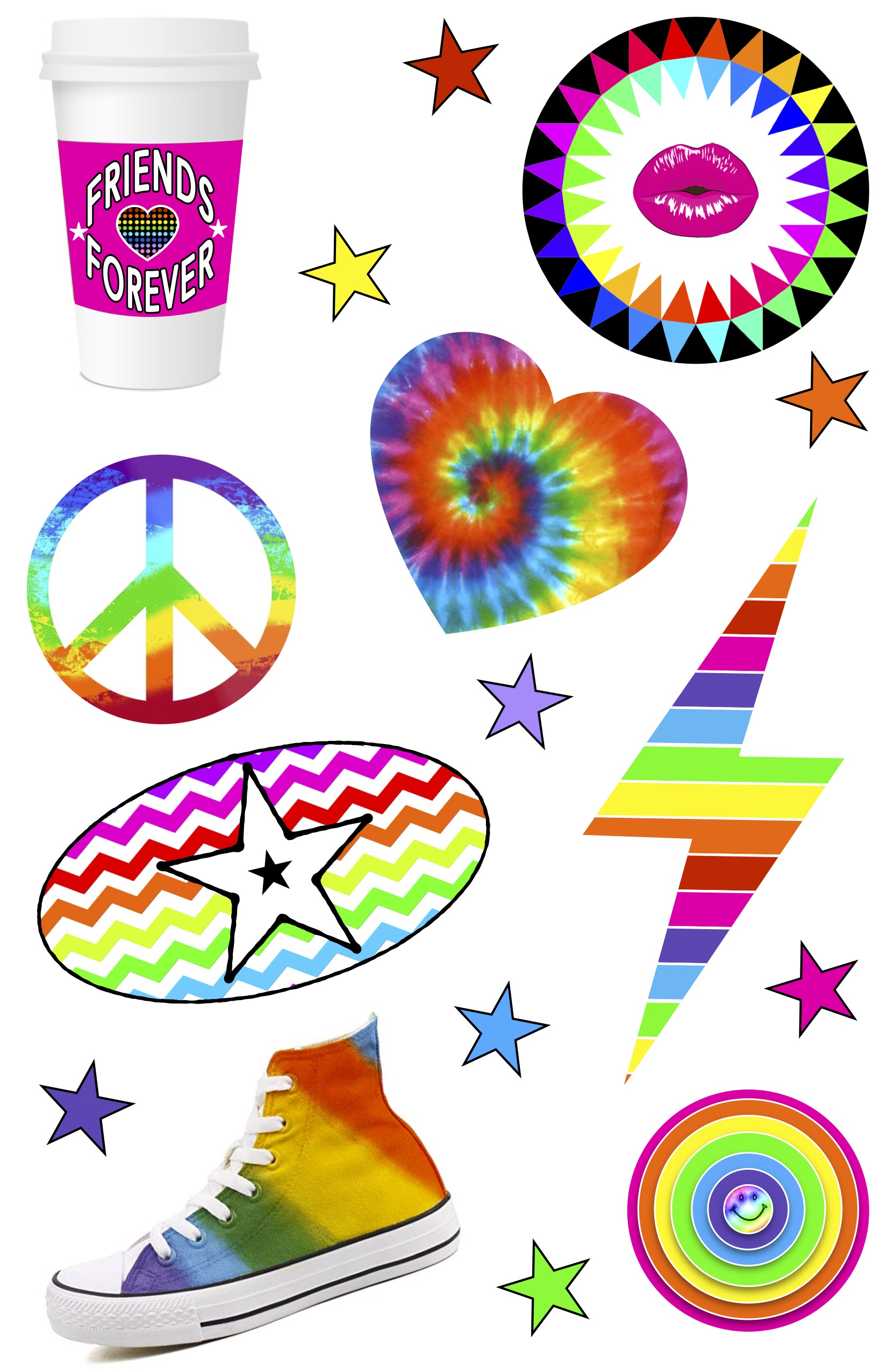 Cling Its 3X5 Rainbow Stars