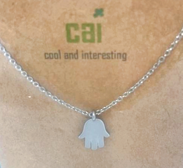 SILVER DAINTY CHARM HAMSA NECKLACE