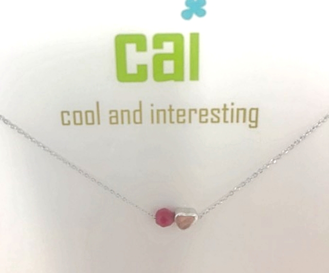NECKLACE-HEART RED BEAD